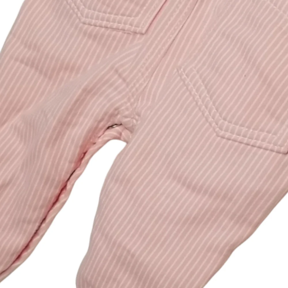 OshKosh Stretchy Pink Stripe Overalls 9M